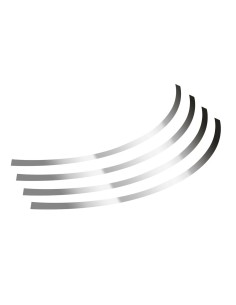 Kit Profili adesivi ruote auto moto per cerchi 14 15 16 Cromo