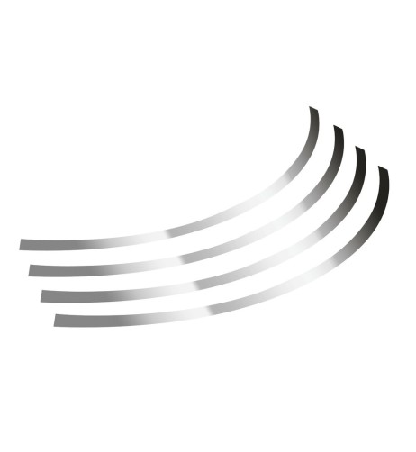 Kit Profili adesivi ruote auto moto per cerchi 14 15 16 Cromo