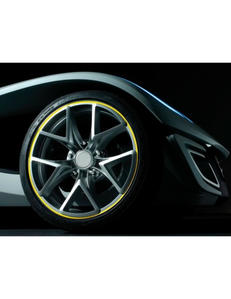Kit Profili adesivi ruote auto moto per cerchi 14 15 16 Giallo