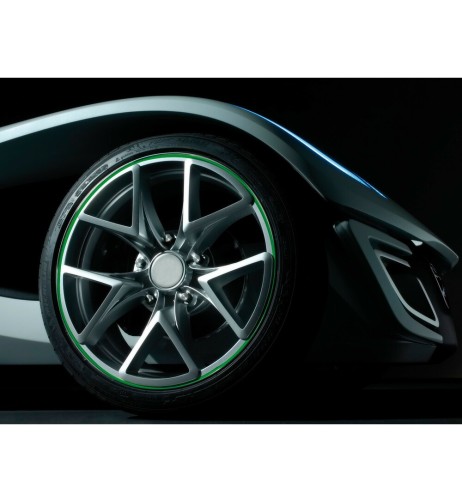 Kit Profili adesivi ruote auto moto per cerchi 14 15 16 Verde