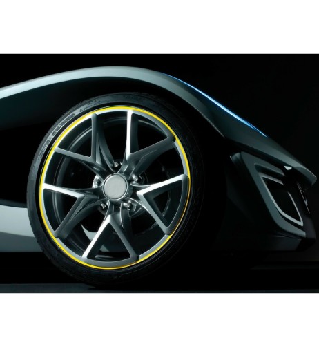 Kit Profili adesivi ruote auto moto per cerchi 17 18 19 20 Giallo