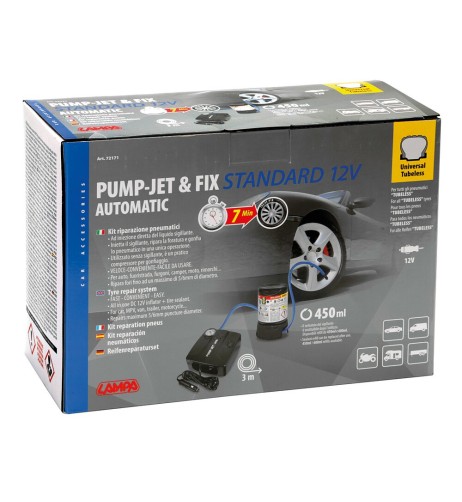 Kit riparazione forature pneumatici Auto Compressore 12V Standard