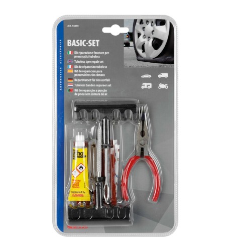 Kit riparazione forature pneumatici tubeless auto moto