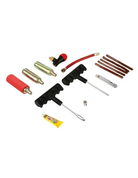 Kit riparazione tubeless forature pneumatici moto scooter e biciclette