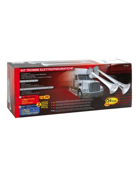 Kit Trombe elettropneumatiche 24V 30 35cm camion furgone