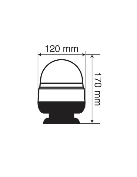 Lampada emergenza con luce rotante a Led 12 24V omologata calamita