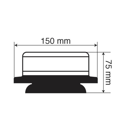 Lampada emergenza RL 7 con luce rotante a LED 12 24V omologata