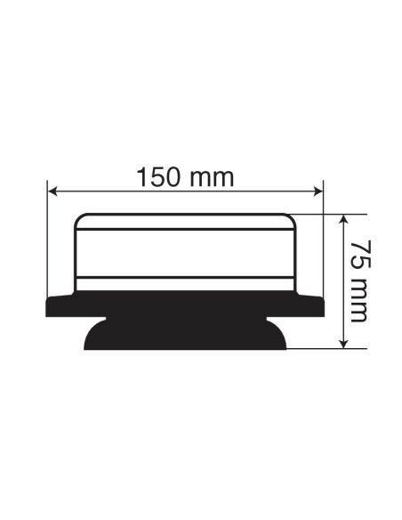 Lampada emergenza RL 7 con luce rotante a LED 12 24V omologata