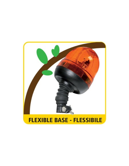 Lampada emergenza RL 9 con luce rotante a LED 12 24V DIN omologata