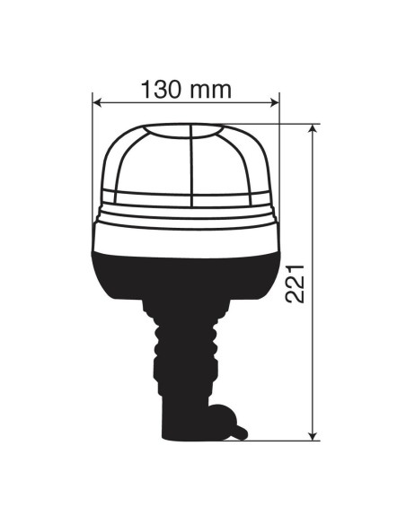 Lampada emergenza RL 9 con luce rotante a LED 12 24V DIN omologata