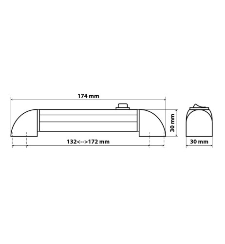 Lampada interna Luce di cortesia 4 Led 12V 24V camion camper
