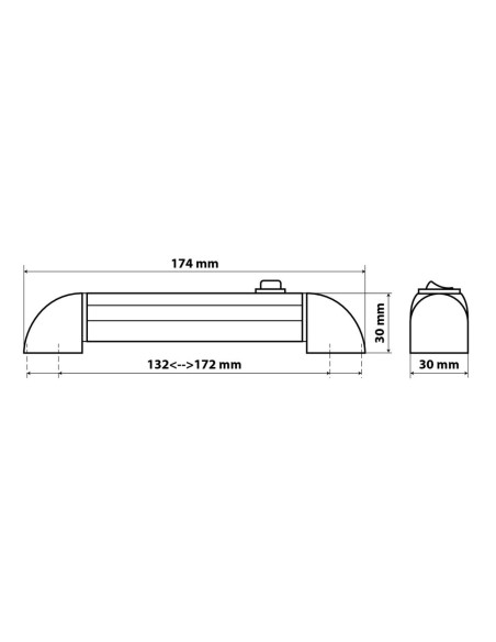 Lampada interna Luce di cortesia 4 Led 12V 24V camion camper