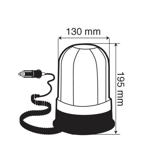 Lampada rotante alogena 12 24V lampeggiante RH 2 base magnetica e ventosa
