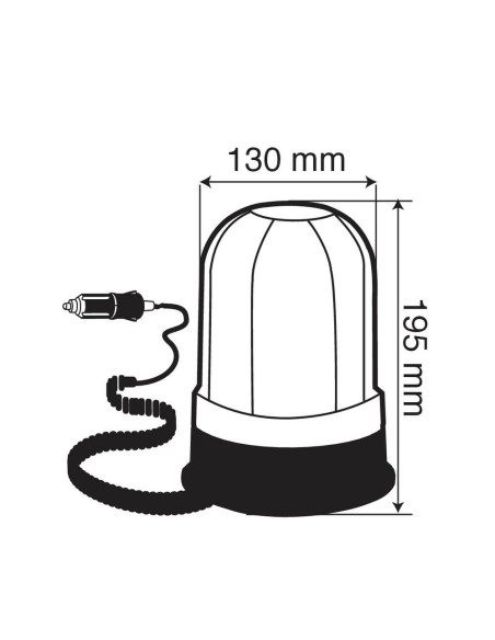 Lampada rotante alogena 12 24V lampeggiante RH 2 base magnetica e ventosa