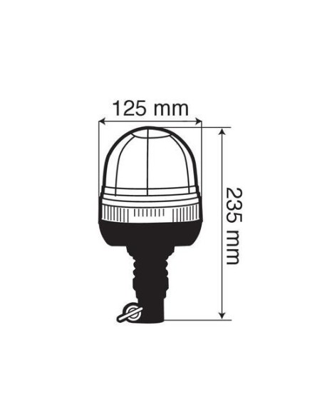 Lampada rotante alogena 12 24V lampeggiante RH 3 con base flessibile