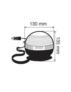 Lampada rotante alogena 12 24V lampeggiante RH 4 base magnetica e ventosa 2
