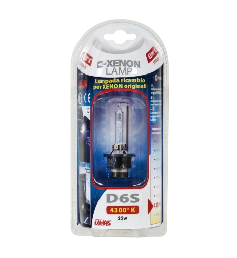Lampada singola HID Xenon 4300K D6S 25W P32d 1 omologata