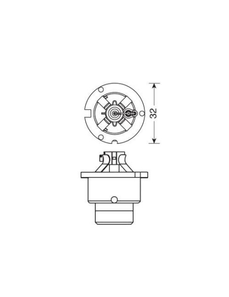Lampada singola HID Xenon 5000K D4R 35W P32d 6 omologata