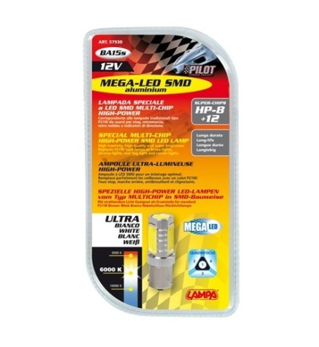 Lampadina auto P21W BA15s 20 mega led SMD 12V