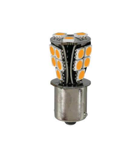 Lampadina Led 24 32V BA15s P21W 18 LED 110lm arancio