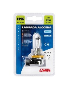 Lampadina singola alogena 12V H16 PGJ19 3 19W 3100K 480LM
