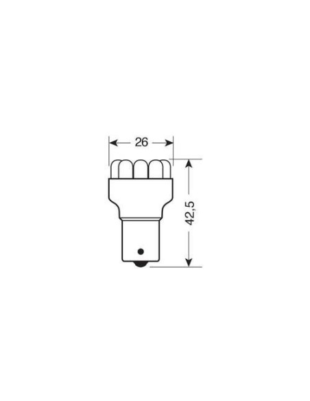 Lampadina singola Multi Led 11 Led 12V P21W BA15s ROSSO
