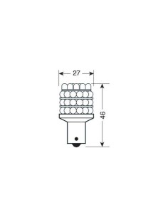 Lampadina singola Multi Led 36 Led 12V P21W BA15s ARANCIO 2
