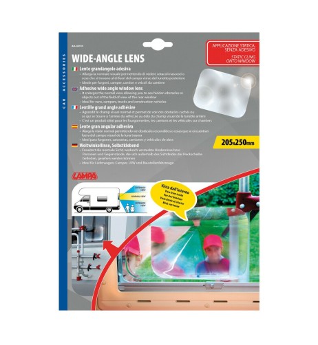 Lente grandangolare adesiva auto camion camper 200x250mm