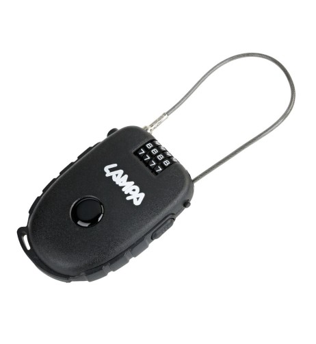 Lucchetto antifurto a combinazione con cavo retrattile in acciaio