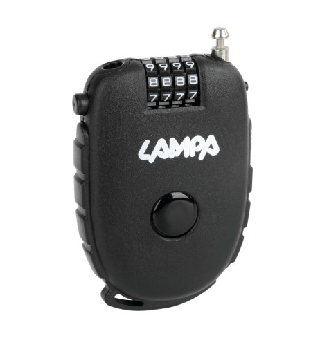 Lucchetto antifurto a combinazione con cavo retrattile in acciaio