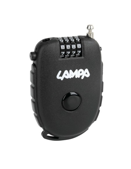 Lucchetto antifurto a combinazione con cavo retrattile in acciaio