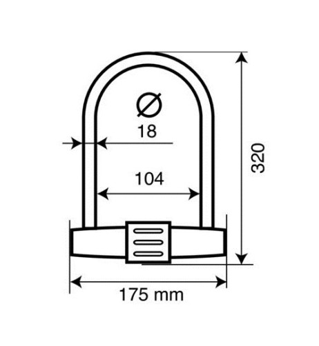 Lucchetto antifurto ad arco 175x320mm moto scooter casco