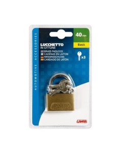 Lucchetto Basic in ottone 3 chiavi 40x53mm