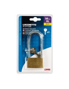 Lucchetto Basic in ottone 3 chiavi 49x108mm