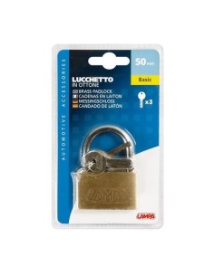 Lucchetto Basic in ottone 3 chiavi 49x67mm