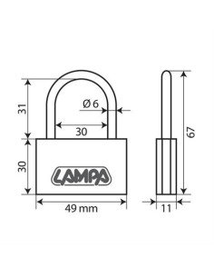 Lucchetto Basic in ottone 3 chiavi 49x67mm 2