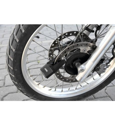 Lucchetto rinforzato bloccadisco moto con piastre antitrapano