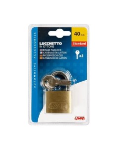 Lucchetto Standard in ottone 3 chiavi 38x61mm