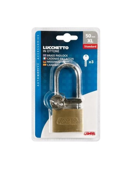 Lucchetto Standard in ottone 3 chiavi 49x109mm