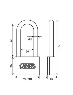 Lucchetto Standard in ottone 3 chiavi 49x109mm 2