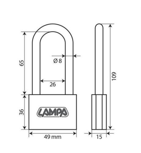Lucchetto Standard in ottone 3 chiavi 49x109mm