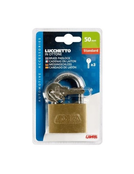 Lucchetto Standard in ottone 3 chiavi 49x75mm