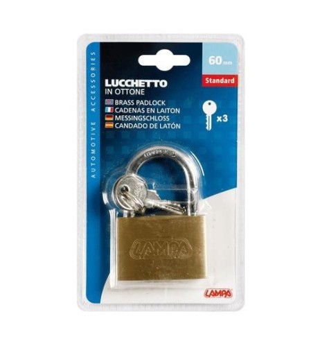 Lucchetto Standard in ottone 3 chiavi 58x85mm
