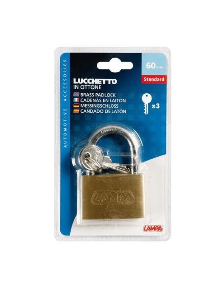 Lucchetto Standard in ottone 3 chiavi 58x85mm
