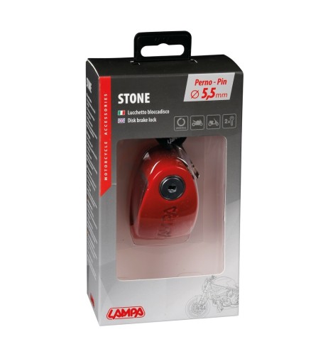 Lucchetto Stone bloccadisco perno 5 5mm Rosso