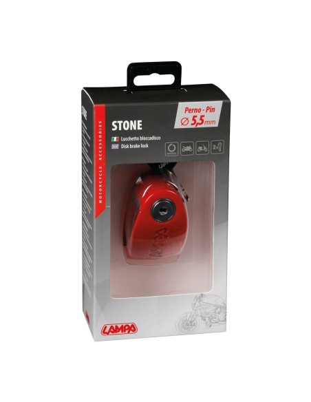 Lucchetto Stone bloccadisco perno 5 5mm Rosso