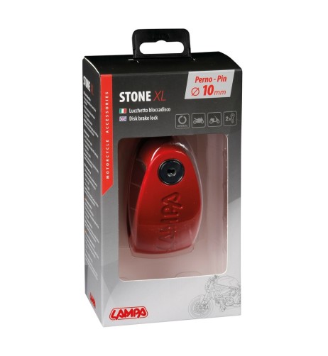 Lucchetto Stone XL bloccadisco perno 10mm Rosso