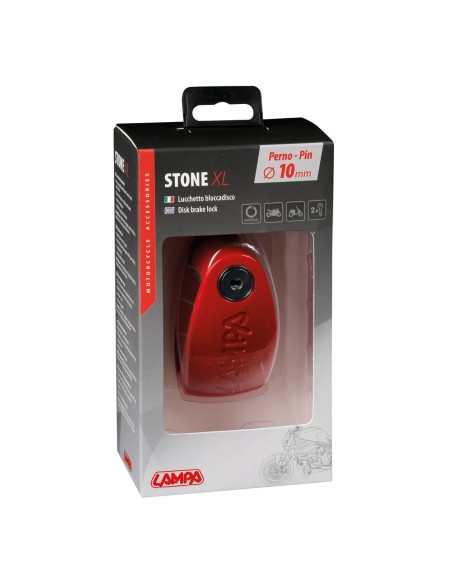 Lucchetto Stone XL bloccadisco perno 10mm Rosso