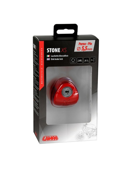 Lucchetto Stone XS bloccadisco perno 5 5mm Rosso