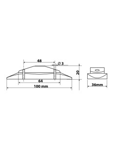 Luce a 2 led ingombro camion camper 24V bianco  2